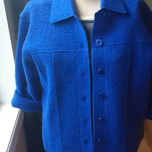Lisa International Wool Royal Blue Wool Blazer